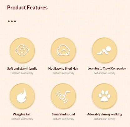 New Realistic Robotic Dog Plush Toy – Interactive Puppy That Walks, Barks & Wags Tail, Adorable Smart Pet Toy for Kids & All Ages, Perfect Christmas Gift for Dog Lovers and Family Fun