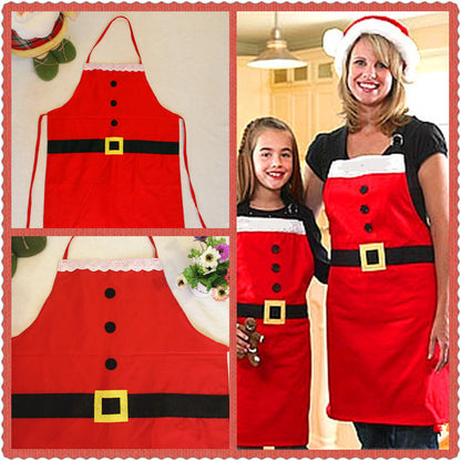 Red Merry Christmas Apron Christmas Apron for Women Girls Cake Kitchen Cook Apron for Mother'S New Year Gift Unisex