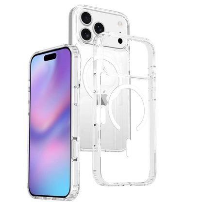 New Apple Iphone 【Christmas Sale】17 Pro Max Magnetic Transparent Case, Military-Grade Drop-Proof Full Coverage Protective Cover Stand Secure Grip